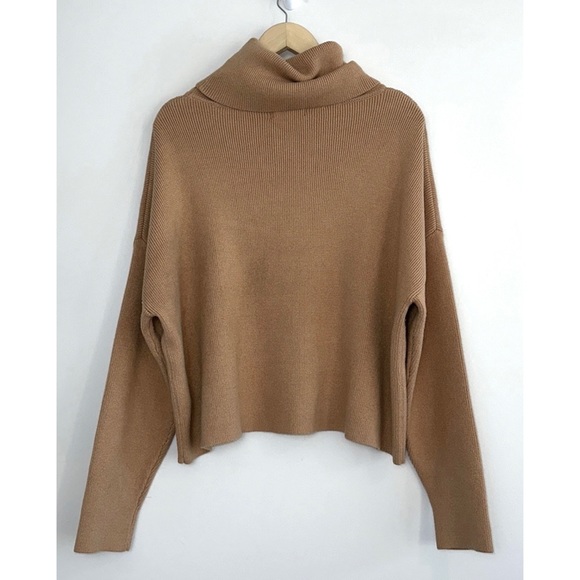 NWT Lulus Let's Cuddle Tan Cowl Neck Sweater - Picture 7 of 15